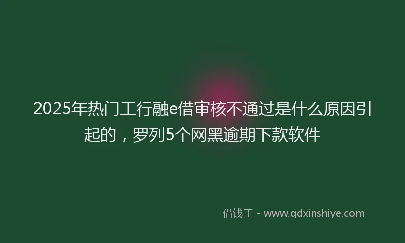 2025年热门工行融e借审核不通过是什么原因引起的，罗列5个网黑逾期下款软件