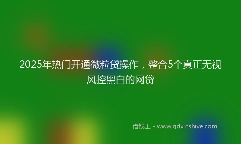 2025年热门开通微粒贷操作，整合5个真正无视风控黑白的网贷