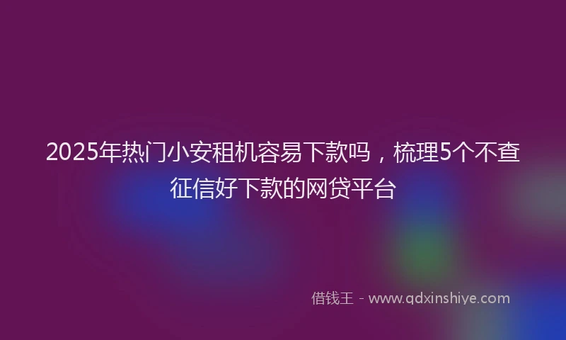 2025年热门小安租机容易下款吗，梳理5个不查征信好下款的网贷平台