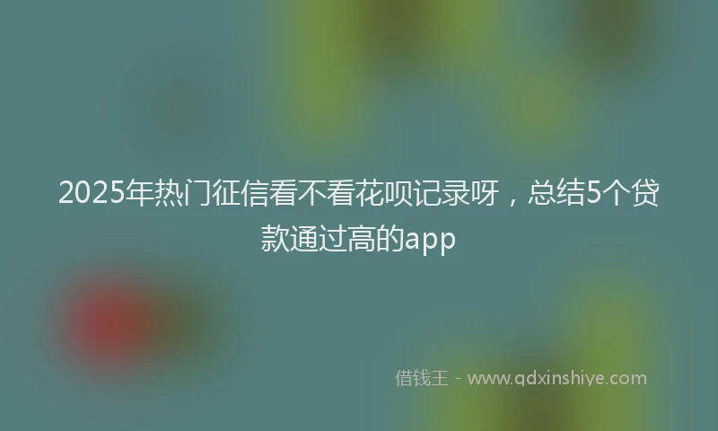 2025年热门征信看不看花呗记录呀，总结5个贷款通过高的app