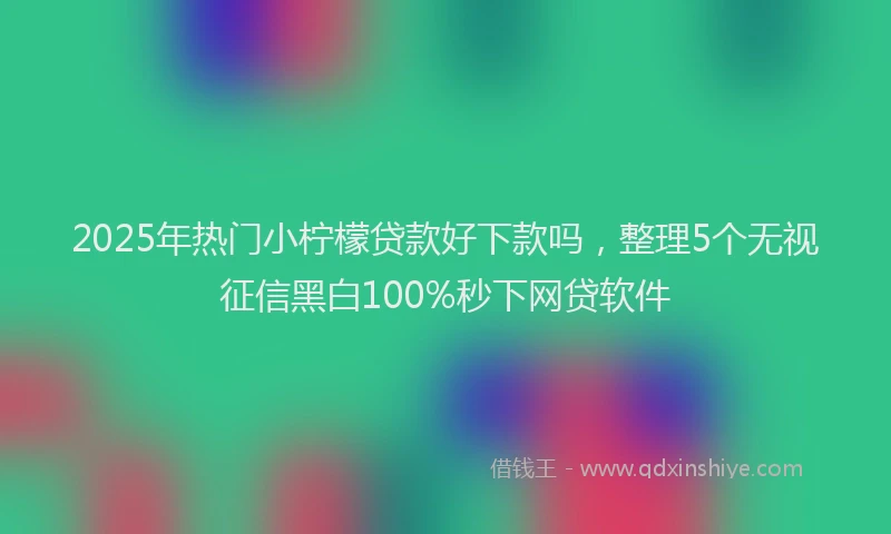 2025年热门小柠檬贷款好下款吗，整理5个无视征信黑白100%秒下网贷软件