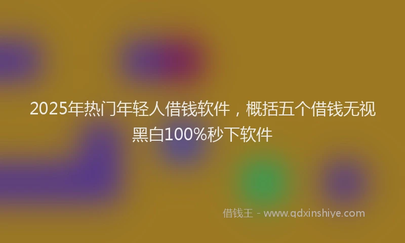 2025年热门年轻人借钱软件，概括五个借钱无视黑白100%秒下软件