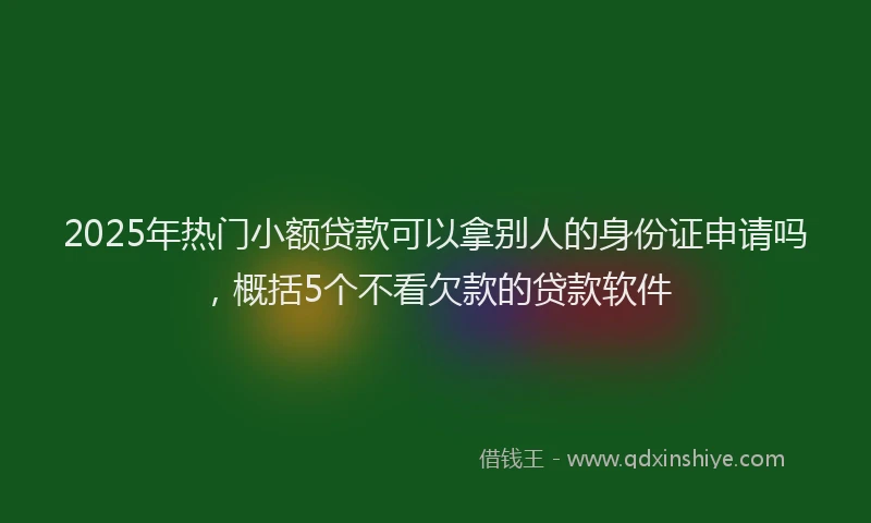 2025年热门小额贷款可以拿别人的身份证申请吗，概括5个不看欠款的贷款软件