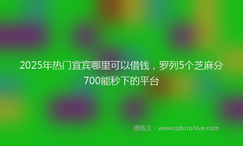 2025年热门宜宾哪里可以借钱，罗列5个芝麻分700能秒下的平台