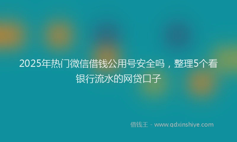 2025年热门微信借钱公用号安全吗，整理5个看银行流水的网贷口子