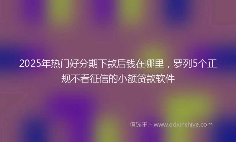 2025年热门好分期下款后钱在哪里，罗列5个正规不看征信的小额贷款软件