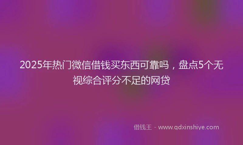 2025年热门微信借钱买东西可靠吗，盘点5个无视综合评分不足的网贷