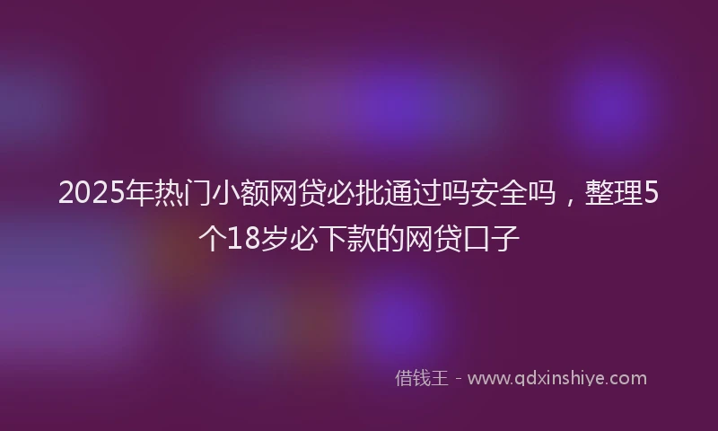 2025年热门小额网贷必批通过吗安全吗，整理5个18岁必下款的网贷口子
