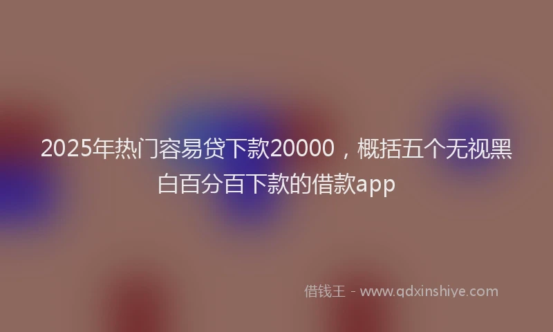 2025年热门容易贷下款20000，概括五个无视黑白百分百下款的借款app
