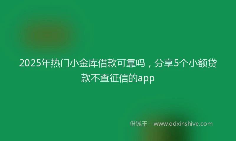 2025年热门小金库借款可靠吗，分享5个小额贷款不查征信的app