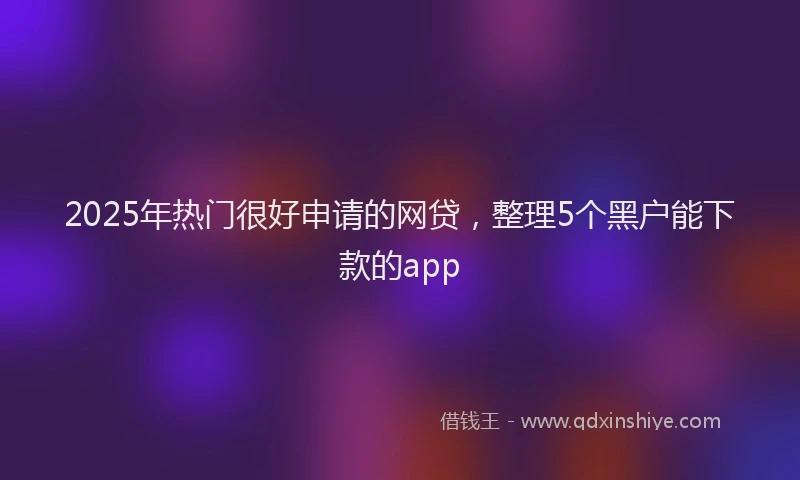 2025年热门很好申请的网贷，整理5个黑户能下款的app
