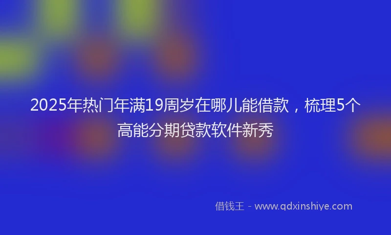 2025年热门年满19周岁在哪儿能借款，梳理5个高能分期贷款软件新秀