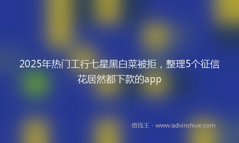 2025年热门工行七星黑白菜被拒，整理5个征信花居然都下款的app