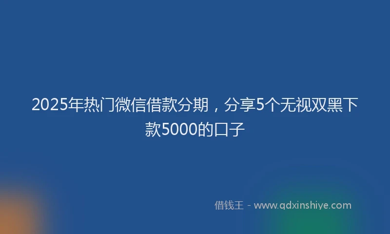 2025年热门微信借款分期，分享5个无视双黑下款5000的口子
