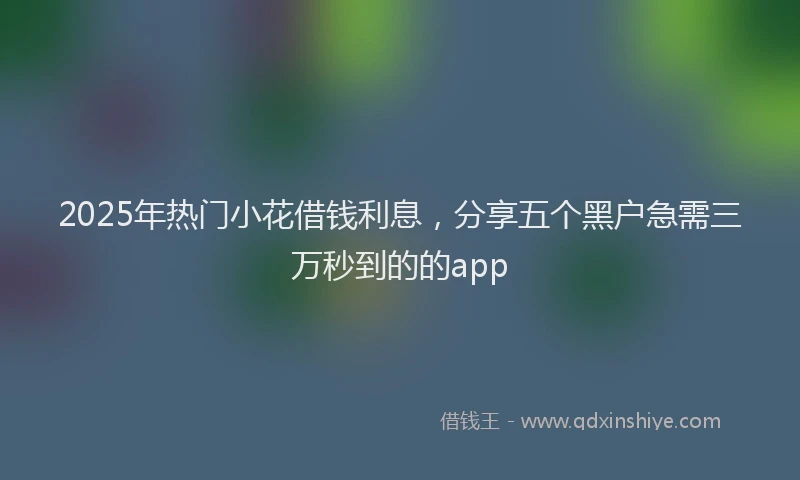 2025年热门小花借钱利息，分享五个黑户急需三万秒到的的app