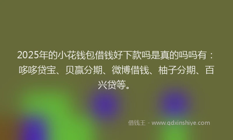 2025年的小花钱包借钱好下款吗是真的吗吗有：哆哆贷宝、贝赢分期、微博借钱、柚子分期、百兴贷等。