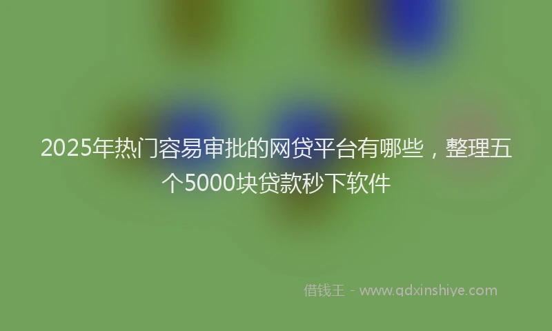 2025年热门容易审批的网贷平台有哪些，整理五个5000块贷款秒下软件