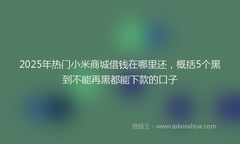 2025年热门小米商城借钱在哪里还，概括5个黑到不能再黑都能下款的口子