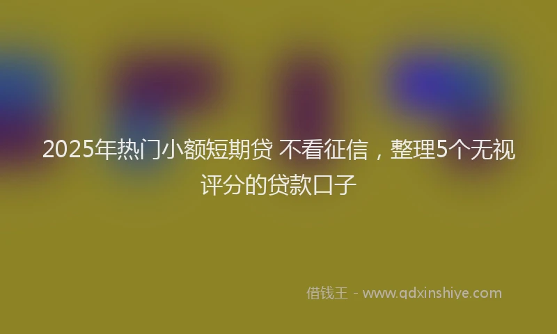 2025年热门小额短期贷 不看征信，整理5个无视评分的贷款口子