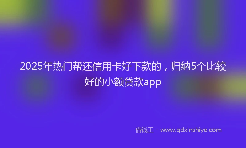 2025年热门帮还信用卡好下款的，归纳5个比较好的小额贷款app