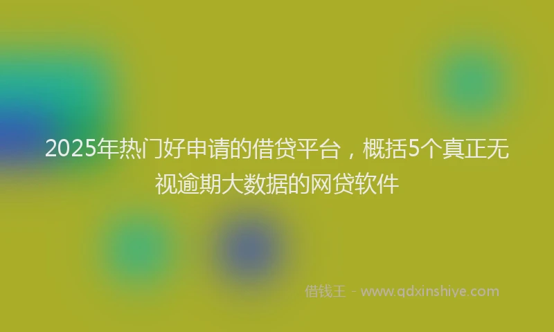 2025年热门好申请的借贷平台，概括5个真正无视逾期大数据的网贷软件