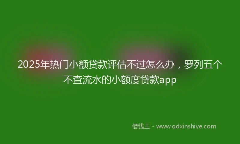2025年热门小额贷款评估不过怎么办，罗列五个不查流水的小额度贷款app