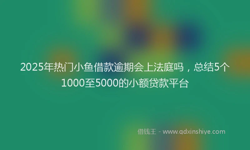 2025年热门小鱼借款逾期会上法庭吗，总结5个1000至5000的小额贷款平台