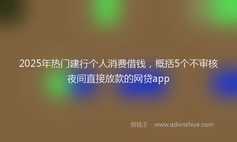 2025年热门建行个人消费借钱，概括5个不审核夜间直接放款的网贷app