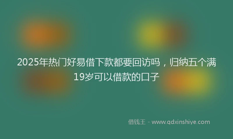 2025年热门好易借下款都要回访吗，归纳五个满19岁可以借款的口子