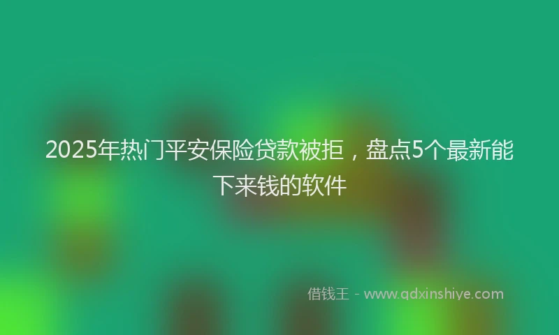 2025年热门平安保险贷款被拒，盘点5个最新能下来钱的软件