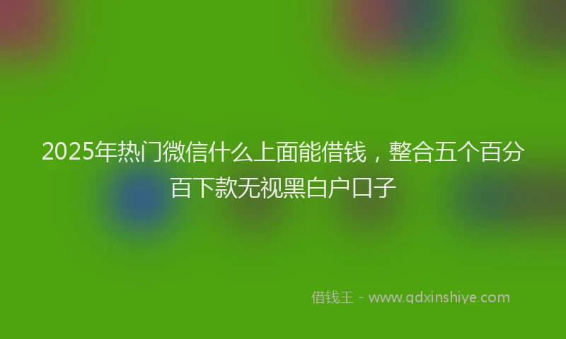 2025年热门微信什么上面能借钱，整合五个百分百下款无视黑白户口子