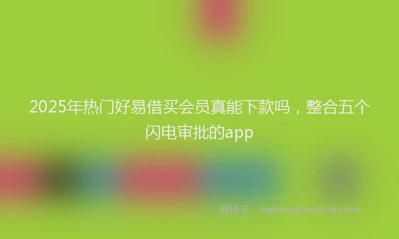 2025年热门好易借买会员真能下款吗，整合五个闪电审批的app