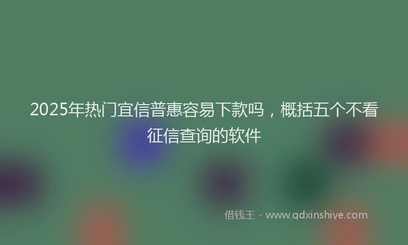 2025年热门宜信普惠容易下款吗，概括五个不看征信查询的软件