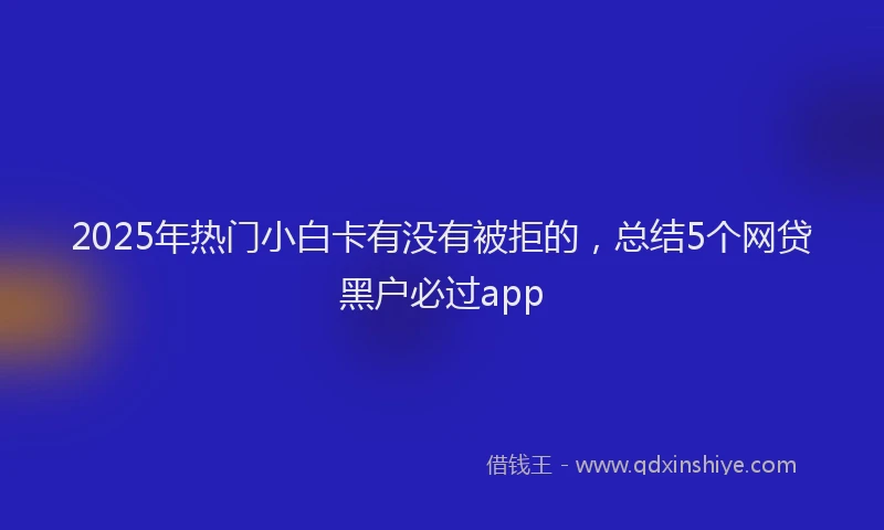 2025年热门小白卡有没有被拒的，总结5个网贷黑户必过app