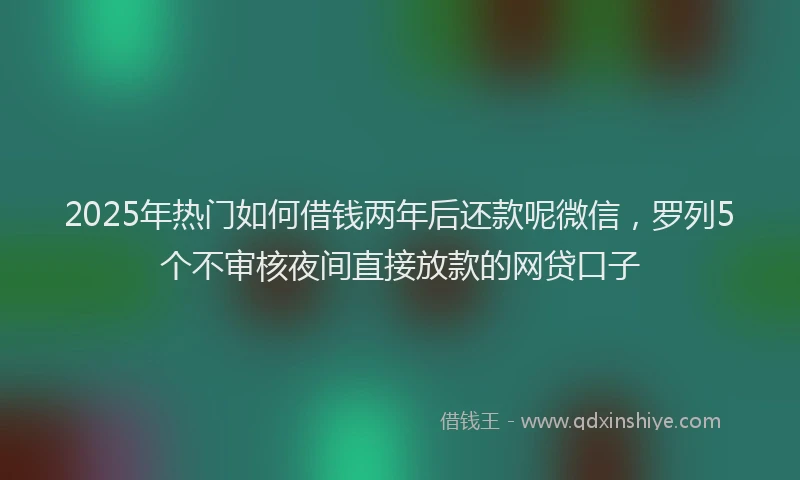 2025年热门如何借钱两年后还款呢微信，罗列5个不审核夜间直接放款的网贷口子