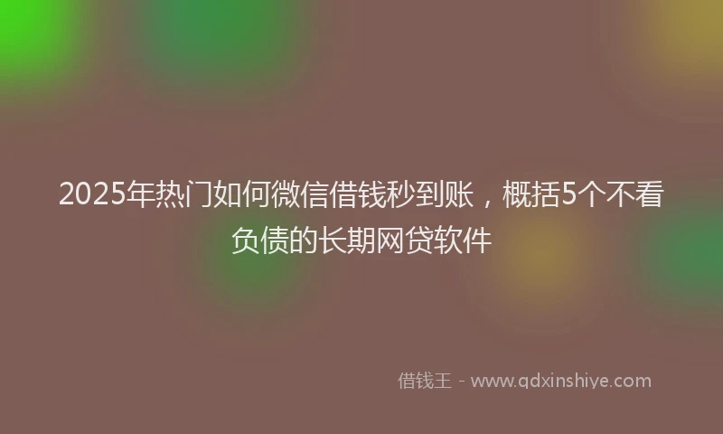 2025年热门如何微信借钱秒到账，概括5个不看负债的长期网贷软件