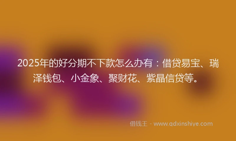 2025年的好分期不下款怎么办有：借贷易宝、瑞泽钱包、小金象、聚财花、紫晶信贷等。