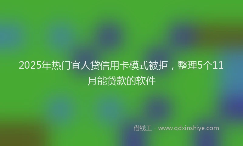 2025年热门宜人贷信用卡模式被拒，整理5个11月能贷款的软件
