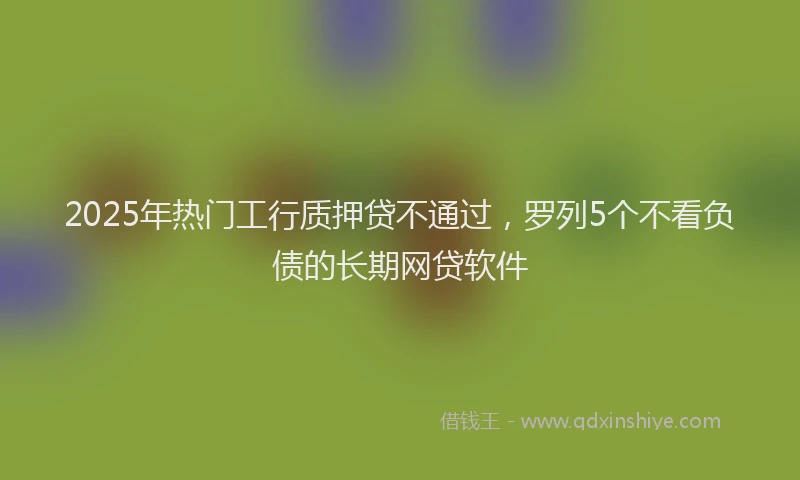 2025年热门工行质押贷不通过，罗列5个不看负债的长期网贷软件