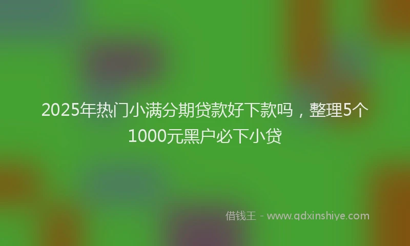 2025年热门小满分期贷款好下款吗，整理5个1000元黑户必下小贷