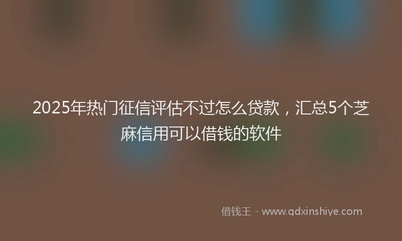 2025年热门征信评估不过怎么贷款，汇总5个芝麻信用可以借钱的软件