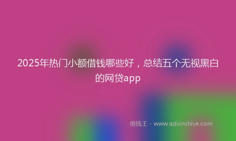 2025年热门小额借钱哪些好，总结五个无视黑白的网贷app