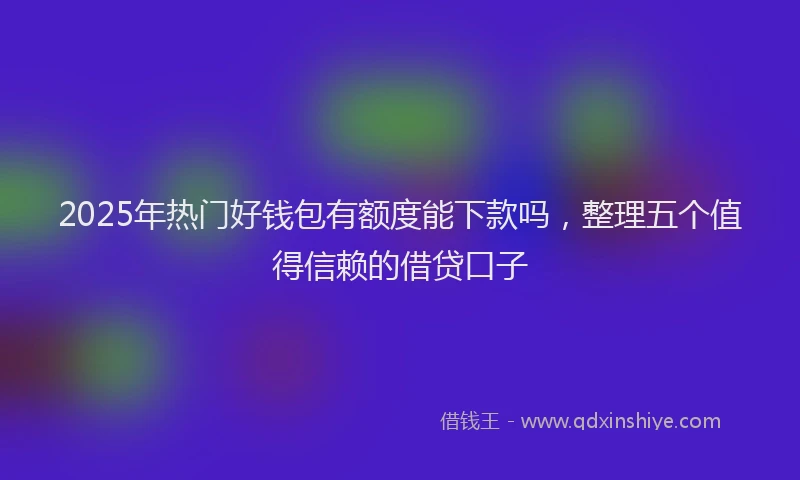 2025年热门好钱包有额度能下款吗，整理五个值得信赖的借贷口子