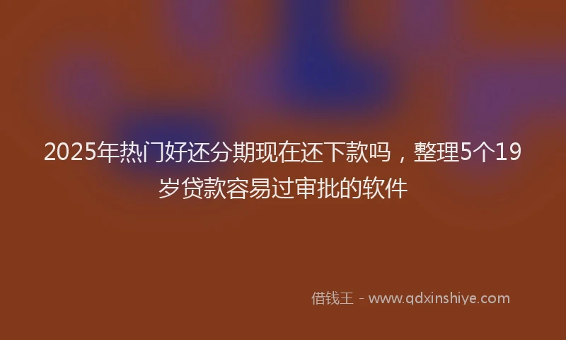 2025年热门好还分期现在还下款吗，整理5个19岁贷款容易过审批的软件