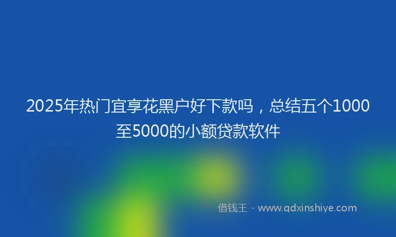 2025年热门宜享花黑户好下款吗，总结五个1000至5000的小额贷款软件