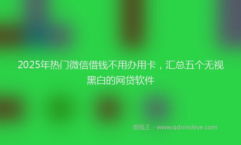 2025年热门微信借钱不用办用卡，汇总五个无视黑白的网贷软件