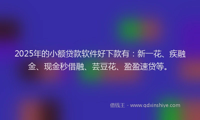 2025年的小额贷款软件好下款有：新一花、疾融金、现金秒借融、芸豆花、盈盈速贷等。