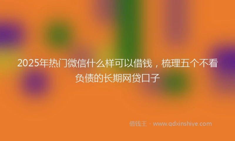 2025年热门微信什么样可以借钱，梳理五个不看负债的长期网贷口子