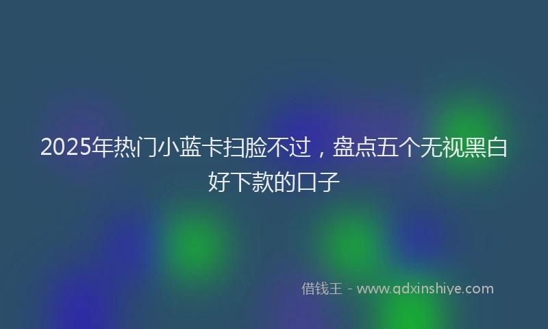 2025年热门小蓝卡扫脸不过，盘点五个无视黑白好下款的口子