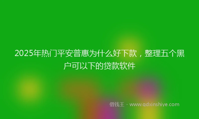 2025年热门平安普惠为什么好下款，整理五个黑户可以下的贷款软件